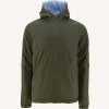 Store Reversible Ultralight Down Jacket With Hood Army/Light Blue Vigo Men Down Jackets And Jackets