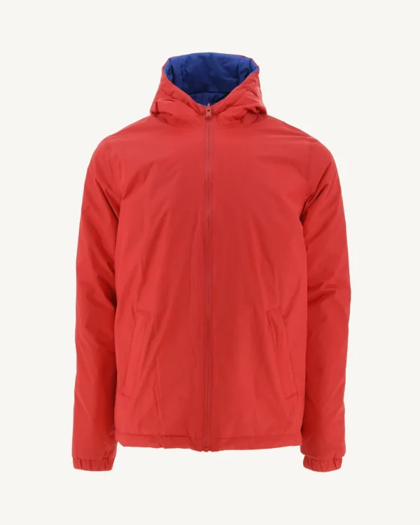 Sale Reversible Ultralight Down Jacket With Hood Bright Red/Dark Denim Vigo Men Down Jackets And Jackets