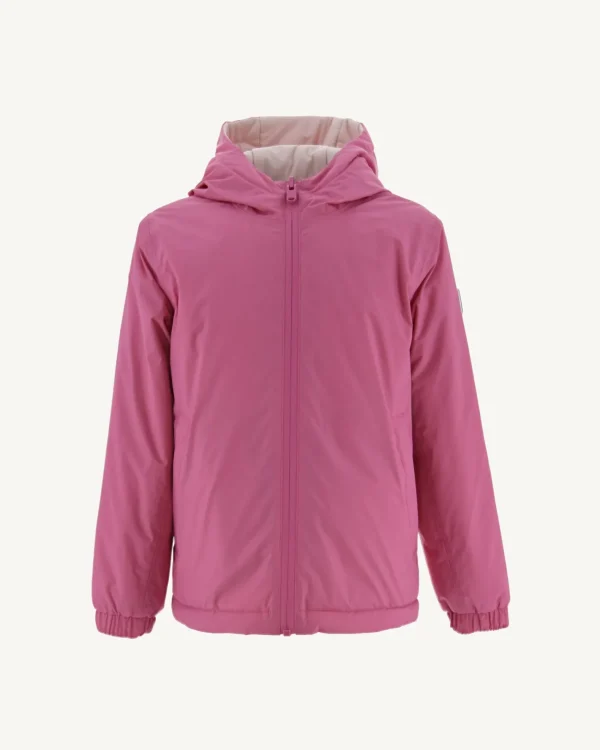 New Reversible Ultralight Down Jacket With Hood Intense Pink/Light Pink Ch Kids Down Jackets