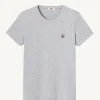 Hot Round Neck T-Shirt Heather Gray Rosas Women Clothes