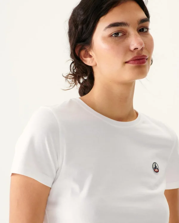 Cheap Round Neck T-Shirt White Rosas Women Clothes