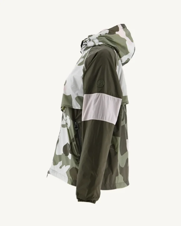 Cheap Scirocco Light Khaki Camo Hooded Windbreaker Women Down Jackets & Jackets