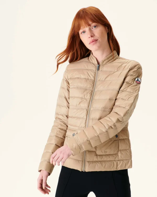 Cheap Short Light Jacket Beige Andorra Women Down Jackets & Jackets