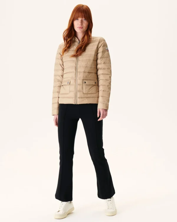 Cheap Short Light Jacket Beige Andorra Women Down Jackets & Jackets