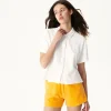 Cheap Short Terrycloth Shirt White Nova Women Clothes