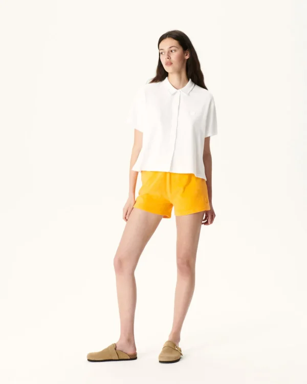 Cheap Short Terrycloth Shirt White Nova Women Clothes