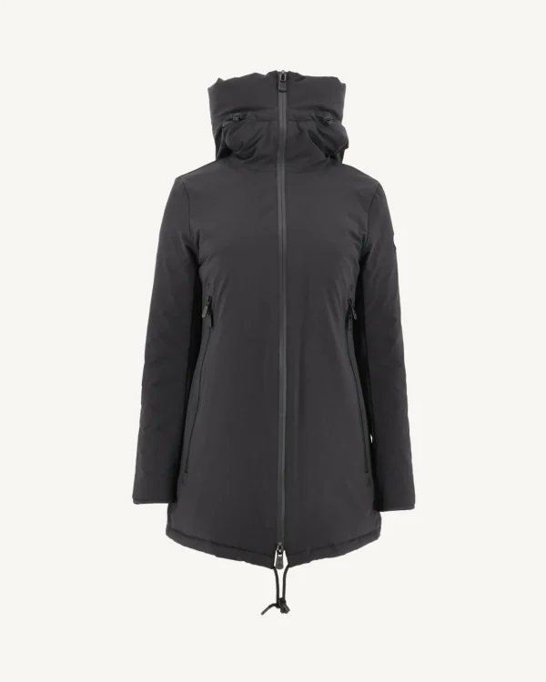 Cheap Siberian Black Hooded Down Jacket Women Down Jackets & Jackets