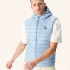 Hot Sleeveless Hooded Padded Jacket Light Blue Pat Men Down Jackets And Jackets