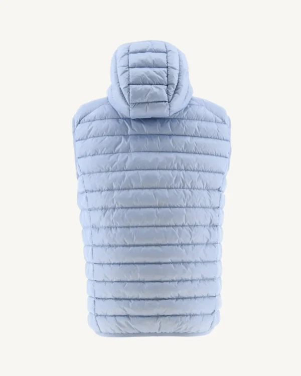 Hot Sleeveless Hooded Padded Jacket Light Blue Pat Men Down Jackets And Jackets