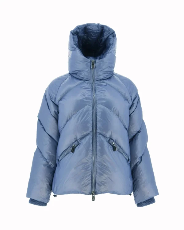 Clearance Stellar Washed Blue Hooded Puffer Jacket Women Down Jackets & Jackets