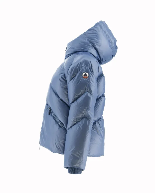 Clearance Stellar Washed Blue Hooded Puffer Jacket Women Down Jackets & Jackets