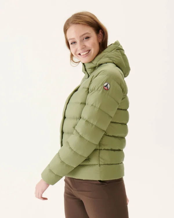 Flash Sale Straight Hooded Down Jacket Light Khaki Jane Women Down Jackets & Jackets