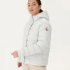 Cheap Straight Hooded Padded Jacket Light Gray Jane Women Down Jackets & Jackets