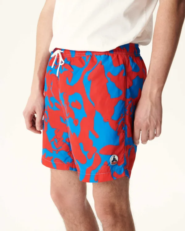 Flash Sale Swim Shorts Camo Azure/Intense Red Biarritz Men Clothes