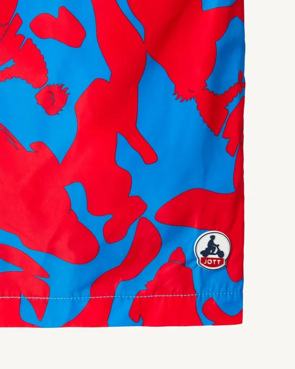 Flash Sale Swim Shorts Camo Azure/Intense Red Biarritz Men Clothes