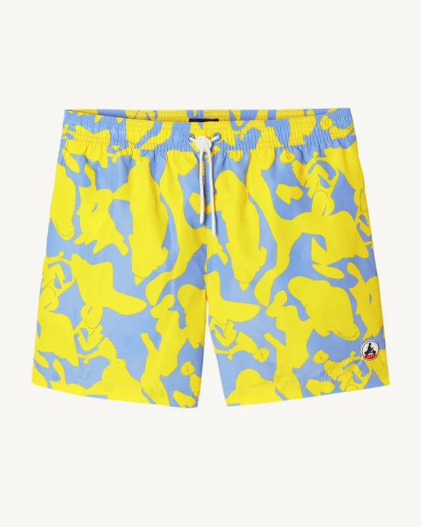 Online Swim Shorts Camo Light Blue/Citron Biarritz Men Clothes