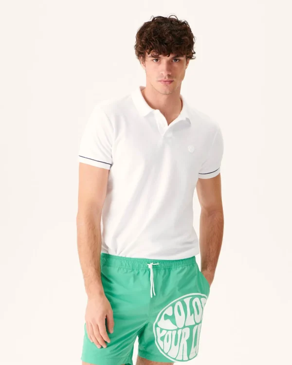 Clearance Swim Shorts Green/Funday White Biarritz Men Clothes