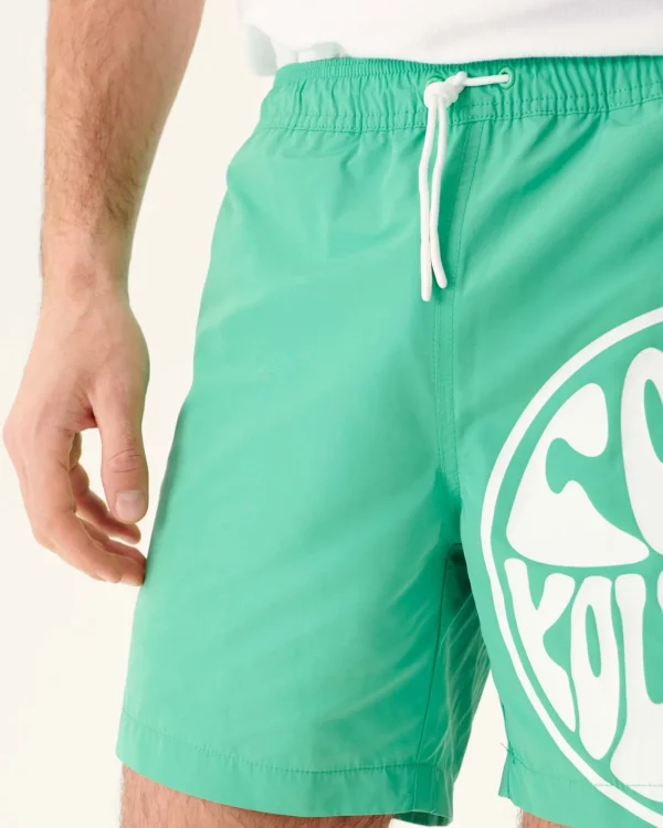 Clearance Swim Shorts Green/Funday White Biarritz Men Clothes