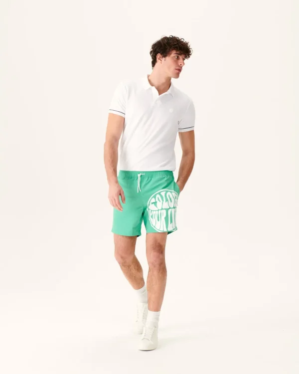 Clearance Swim Shorts Green/Funday White Biarritz Men Clothes