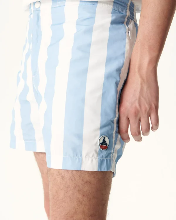 Shop Swim Shorts Stripe Light Blue/White Deauville Men Clothes