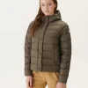 Best Sale Taupe Jane Straight Hooded Padded Jacket Women Down Jackets & Jackets