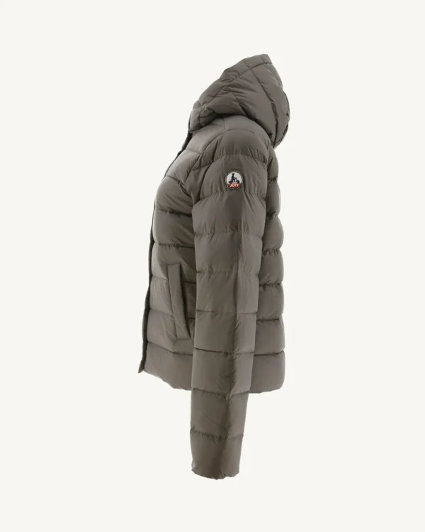 Best Sale Taupe Jane Straight Hooded Padded Jacket Women Down Jackets & Jackets