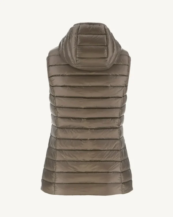 Outlet Taupe Mali Sleeveless Lightweight Padded Jacket Women Down Jackets & Jackets