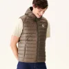 Store Taupe Pat Hooded Sleeveless Padded Jacket Men Down Jackets And Jackets