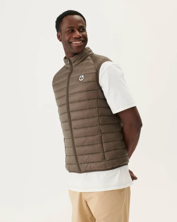 Fashion Taupe Sleeveless Down Jacket Tom Men Down Jackets And Jackets