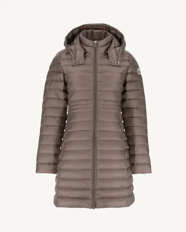 Cheap Taupe Vero Long Hooded Puffer Jacket Women Down Jackets & Jackets