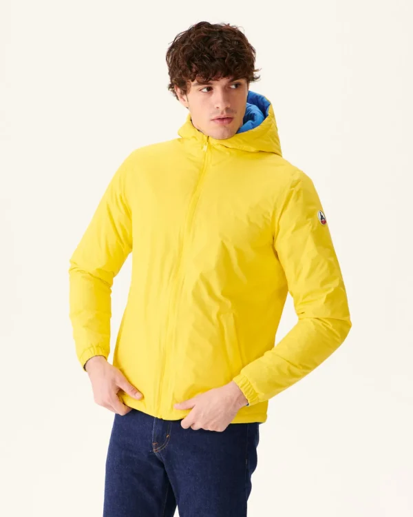 Best Sale Vigo Lemon/Azure Reversible Hooded Ultralight Down Jacket Men Down Jackets And Jackets