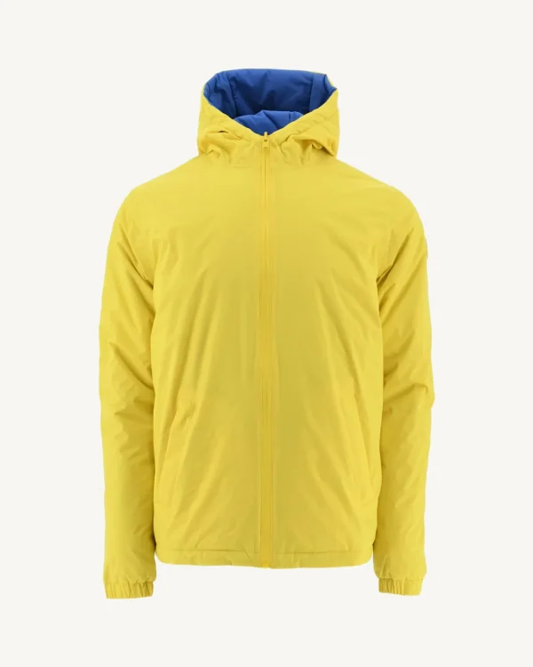 Best Sale Vigo Lemon/Azure Reversible Hooded Ultralight Down Jacket Men Down Jackets And Jackets