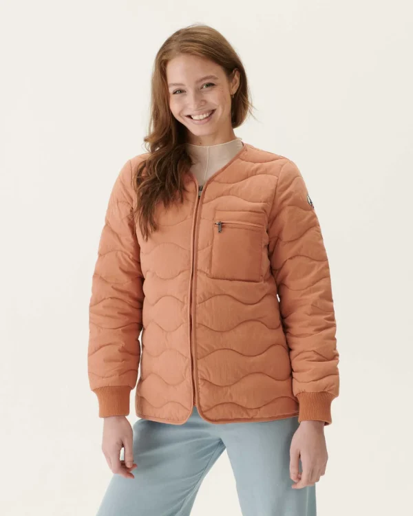 Outlet V-Neck Zipped Jacket Camel Alexia Women Down Jackets & Jackets