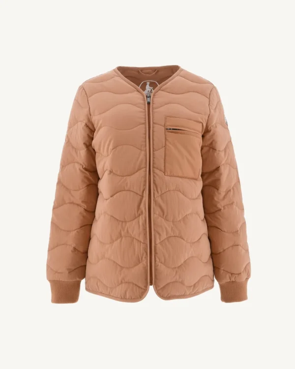 Outlet V-Neck Zipped Jacket Camel Alexia Women Down Jackets & Jackets