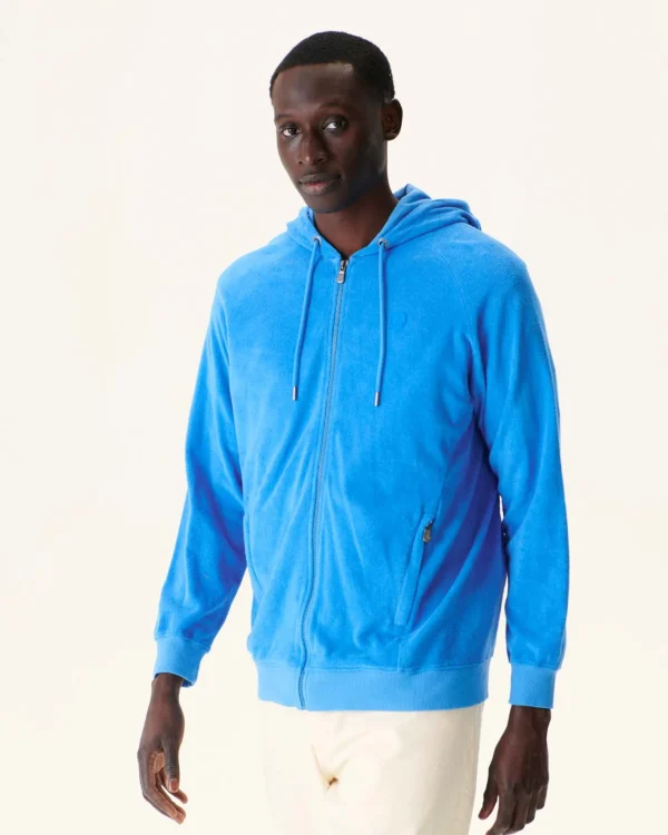 Online Zipped Hooded Jacket Azur Nazare Men Clothes