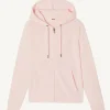 Clearance Zipped Toweling Jacket Light Pink Coral Women Clothes